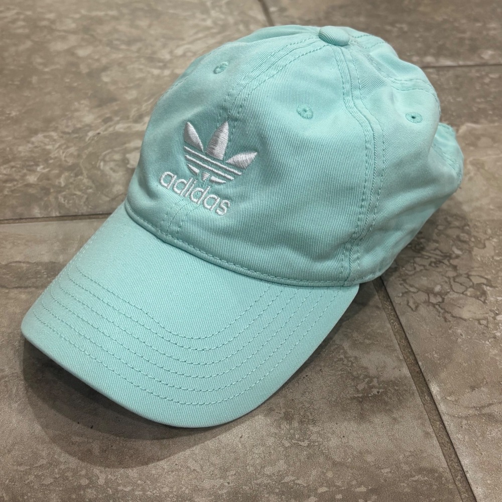 Adidas Originals Trefoil Mint Green Relaxed Strapback Hat Adjustable Dad Cap